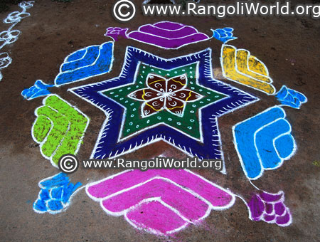 Star kolam design margazhi festival 2018